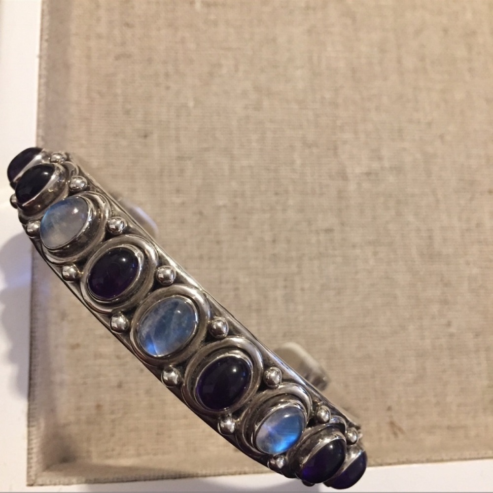 Nicky Butler | Bracelet | Sterling Cuff | Amethyst & Moonstone - Picture 7 of 16